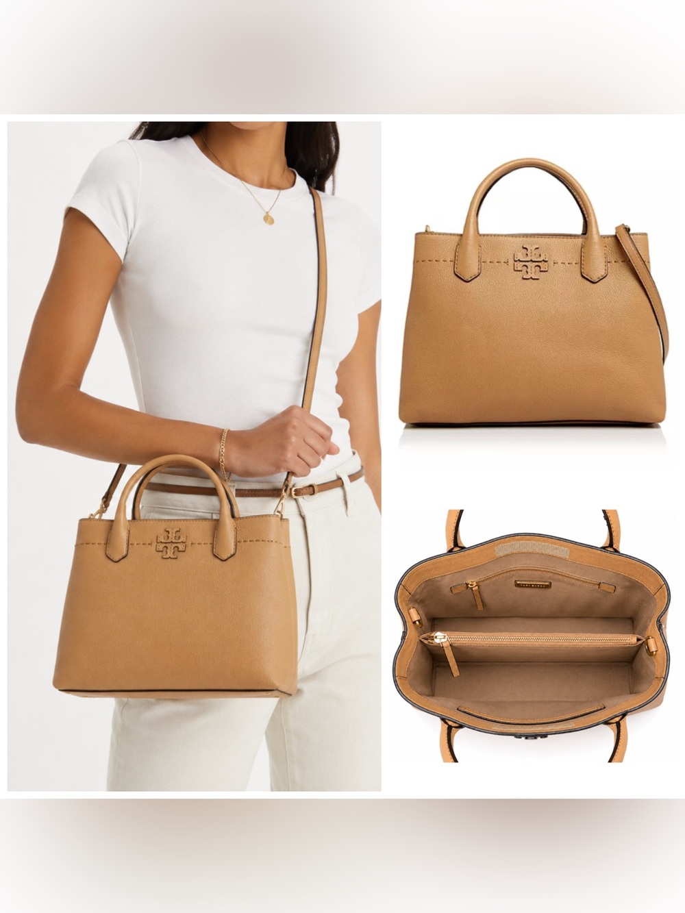 Tory Burch. McGraw Triple-Compartment Satchel with Free Scarf and Dust Bag. - Picture 2 of 16